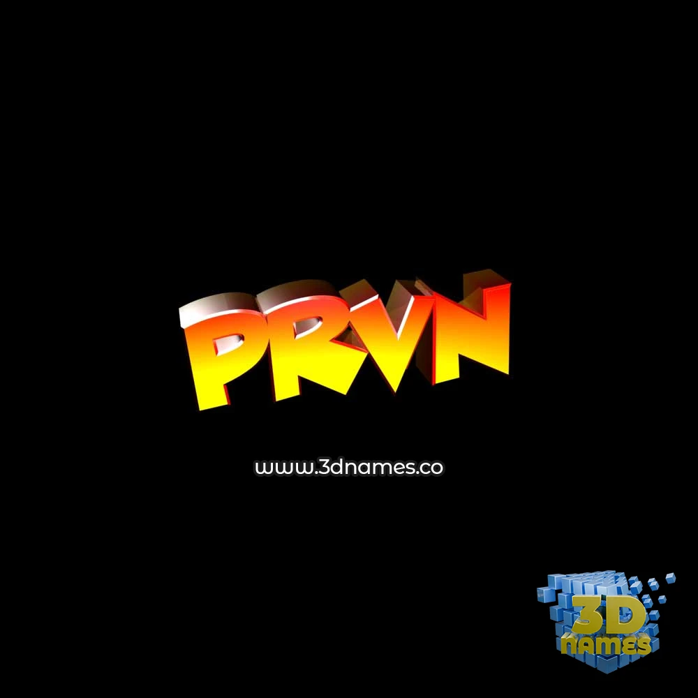 prvn in Black Background style - 3D name wallpaper