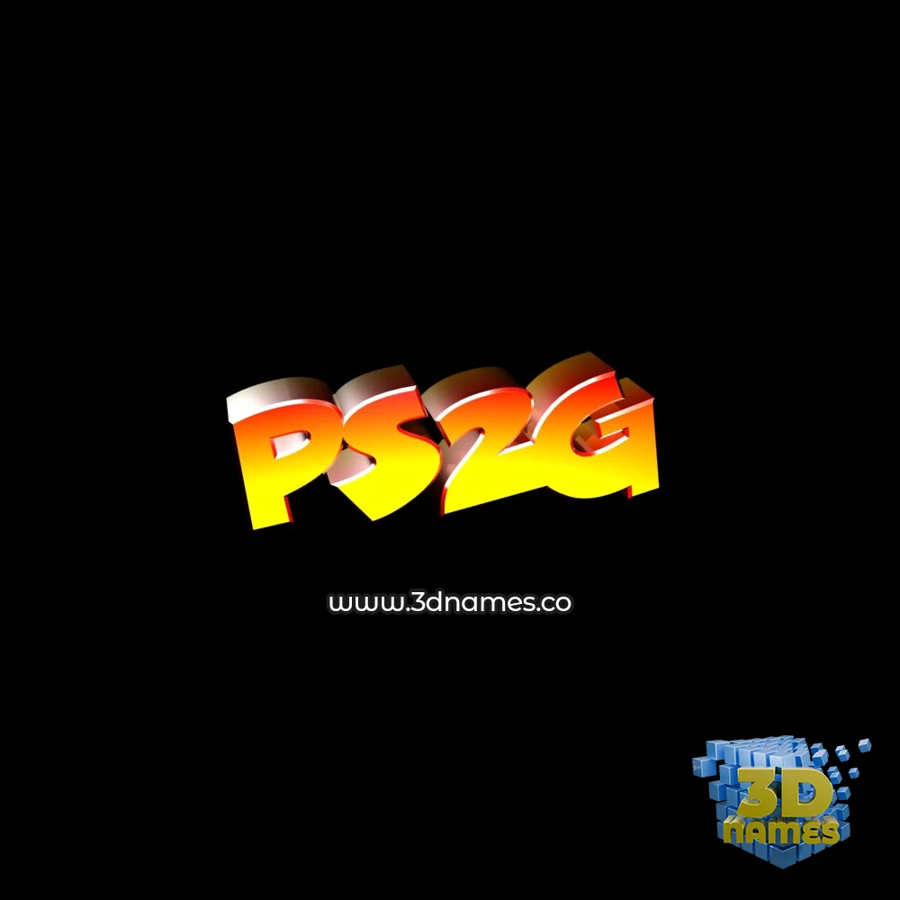 ps2g in Black Background style - 3D name wallpaper