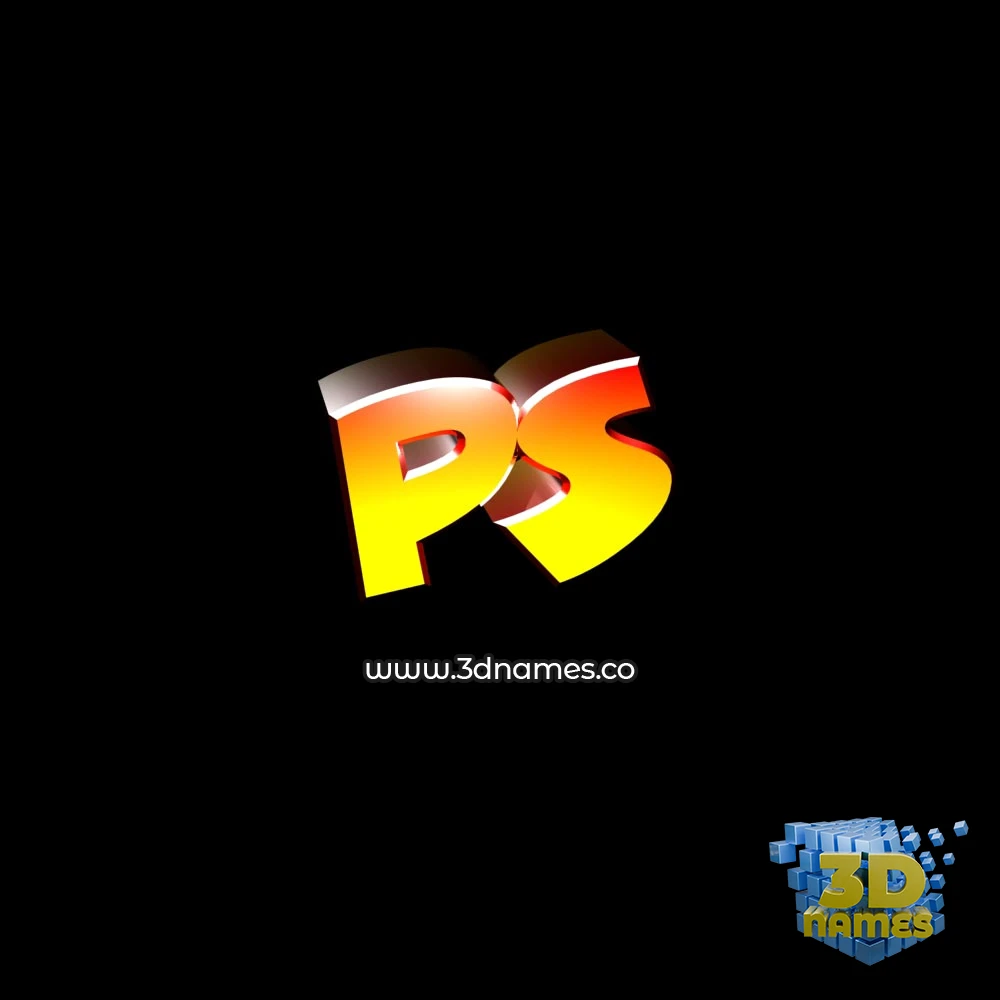 ps in Black Background style - 3D name wallpaper