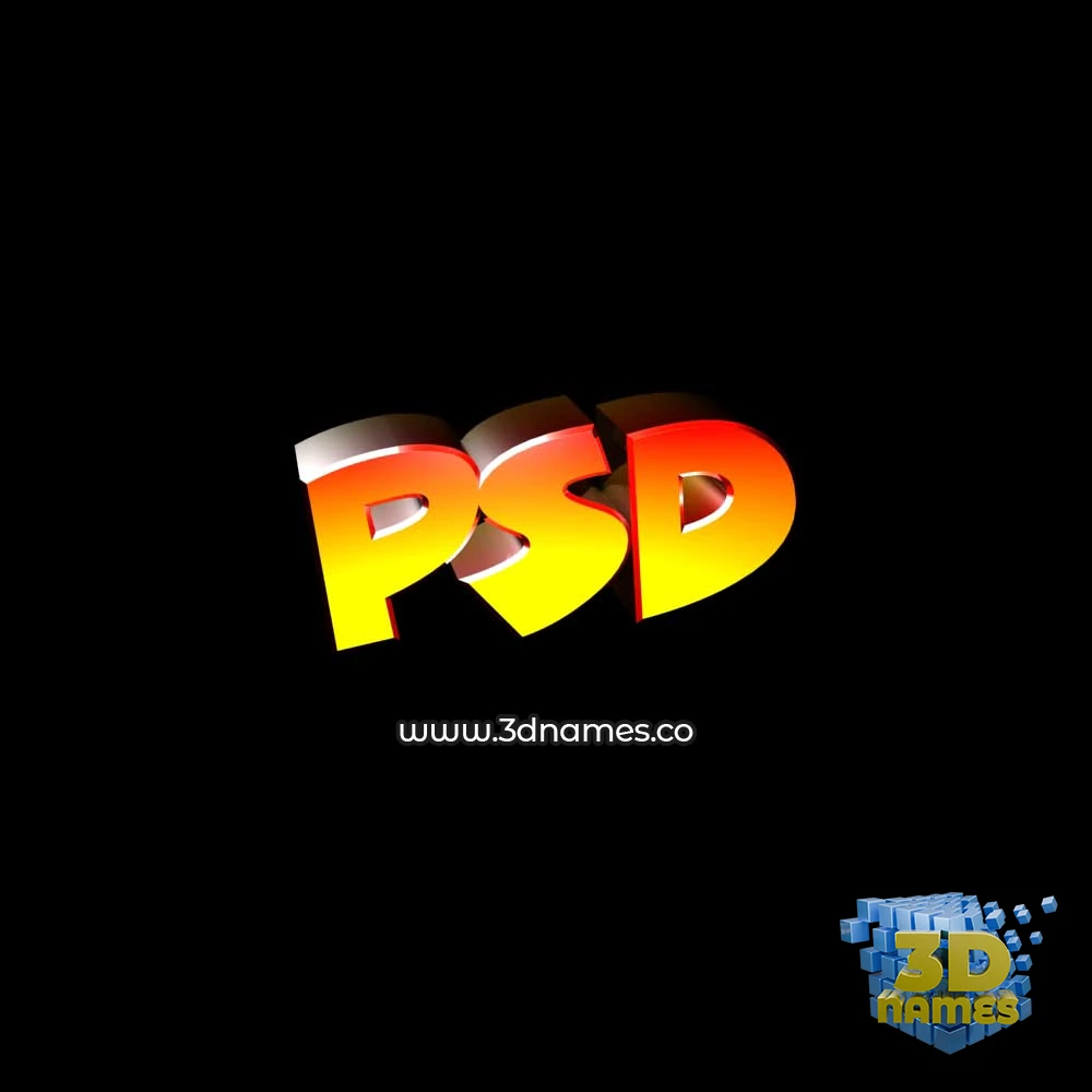 psd in Black Background style - 3D name wallpaper