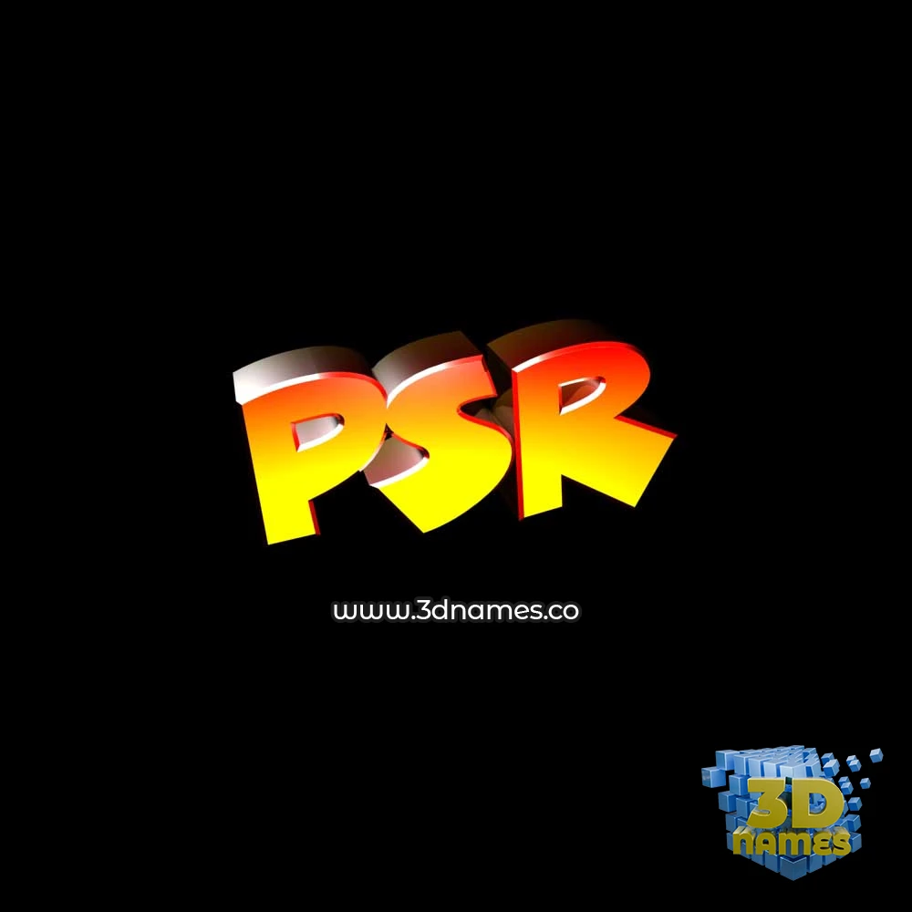 psr in Black Background style - 3D name wallpaper