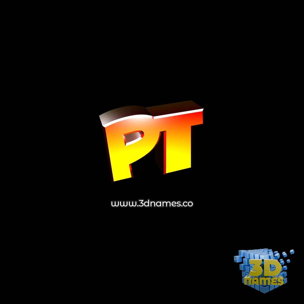 pt in Black Background style - 3D name wallpaper