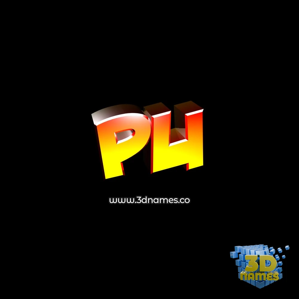 pu in Black Background style - 3D name wallpaper