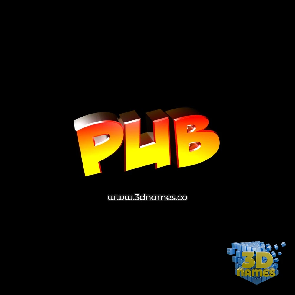 pub in Black Background style - 3D name wallpaper