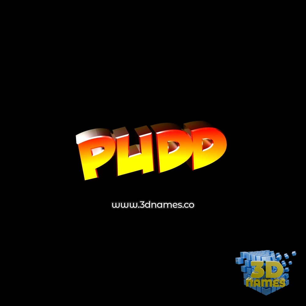 pudd in Black Background style - 3D name wallpaper