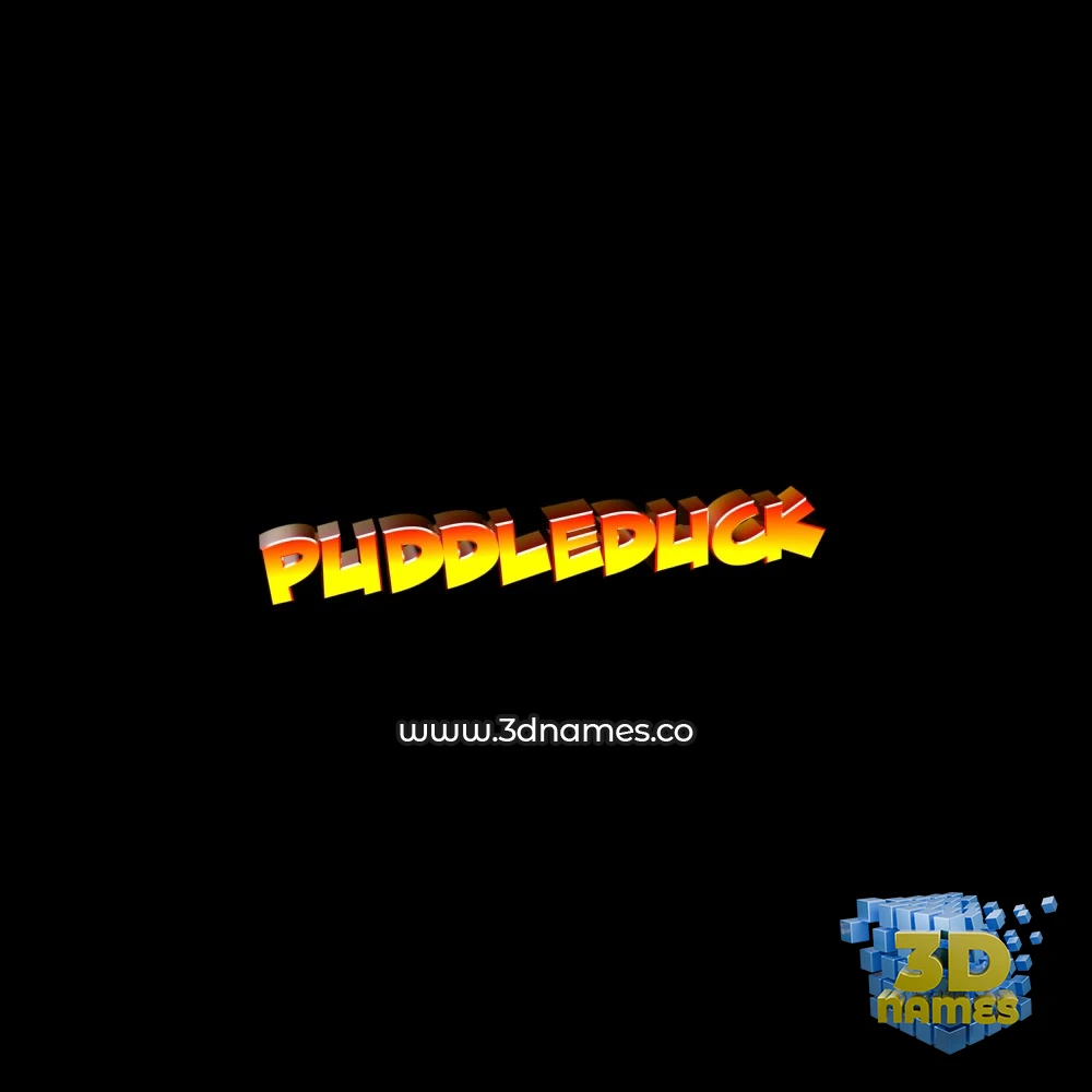 puddleduck in Black Background style - 3D name wallpaper