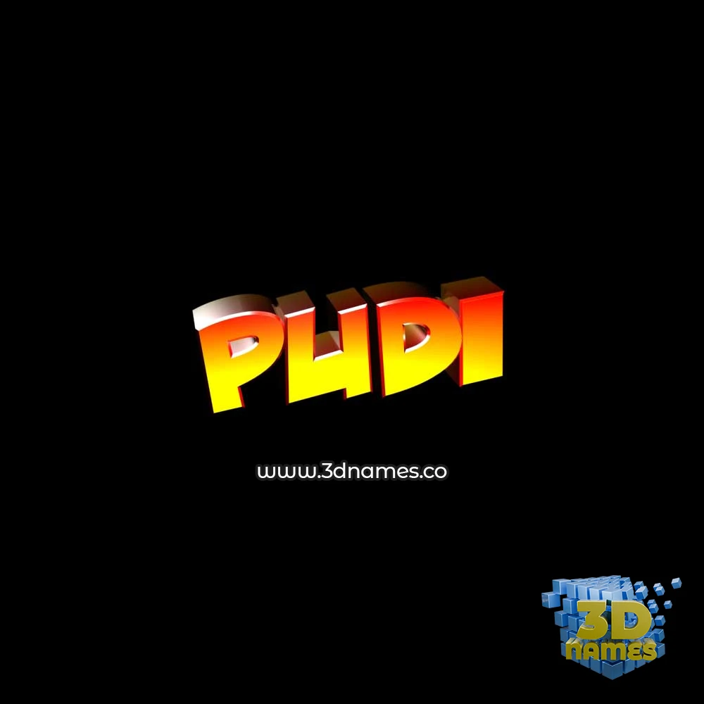 pudi in Black Background style - 3D name wallpaper