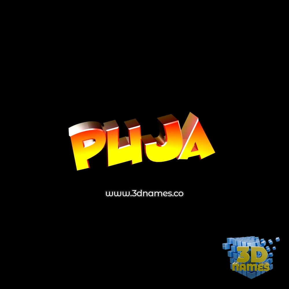 puja in Black Background style - 3D name wallpaper