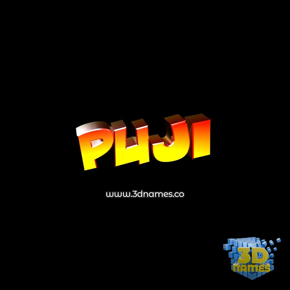 puji in Black Background style - 3D name wallpaper