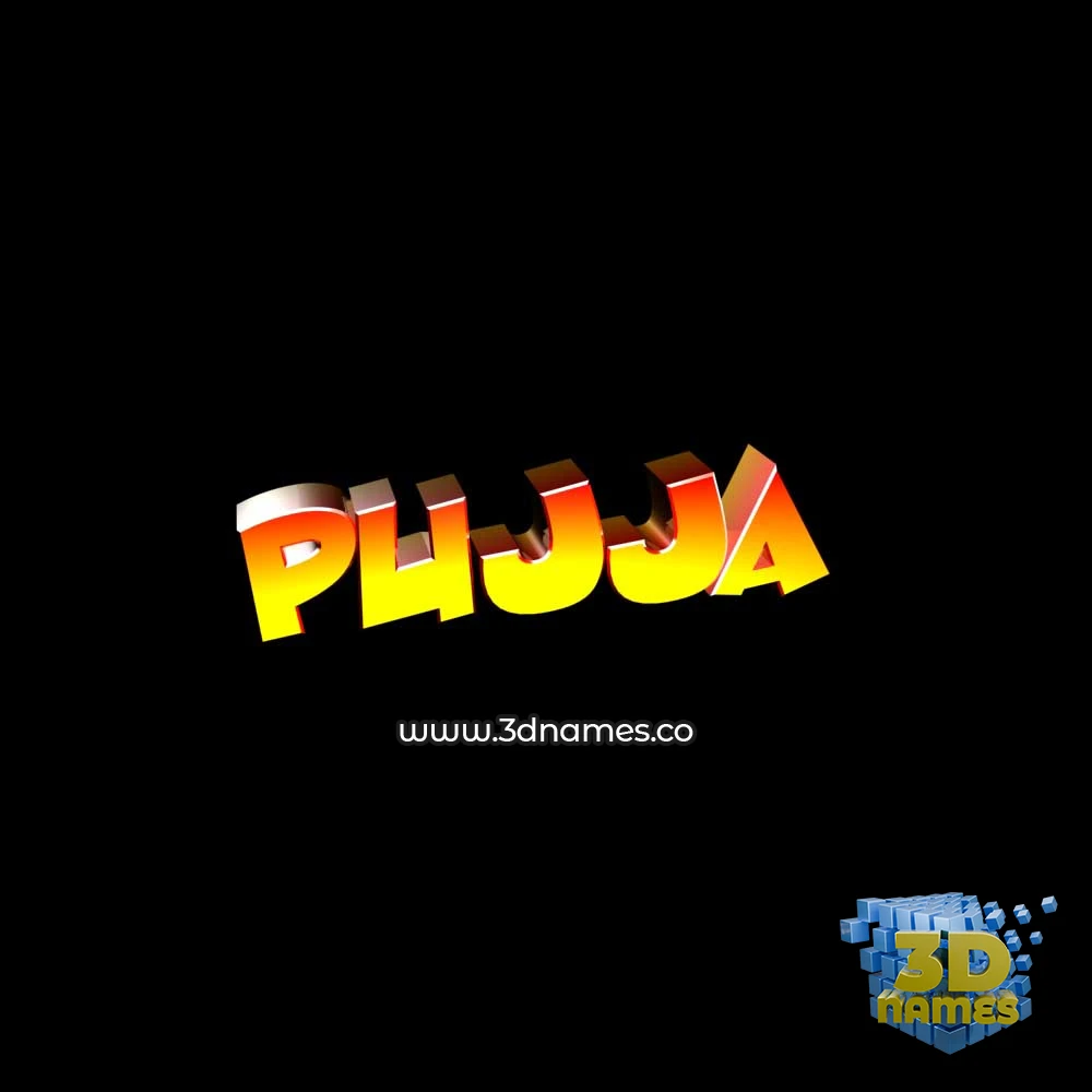 pujja in Black Background style - 3D name wallpaper