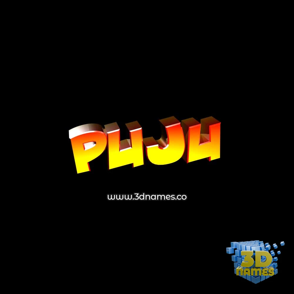 puju in Black Background style - 3D name wallpaper