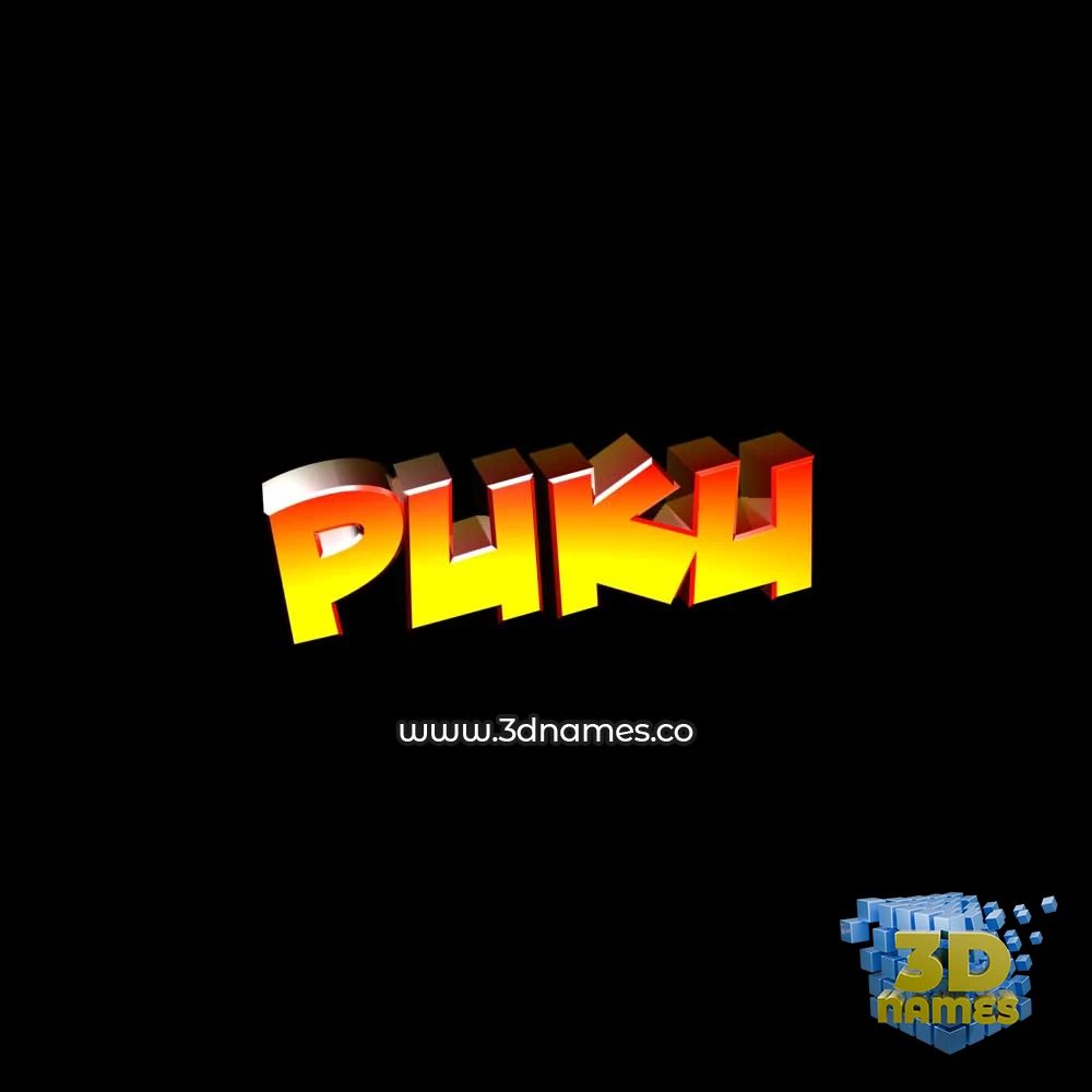 puku in Black Background style - 3D name wallpaper