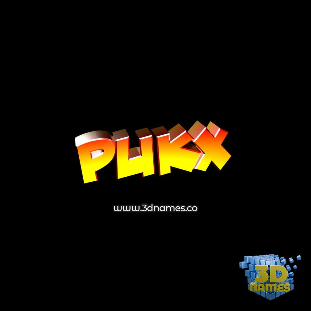 pukx in Black Background style - 3D name wallpaper