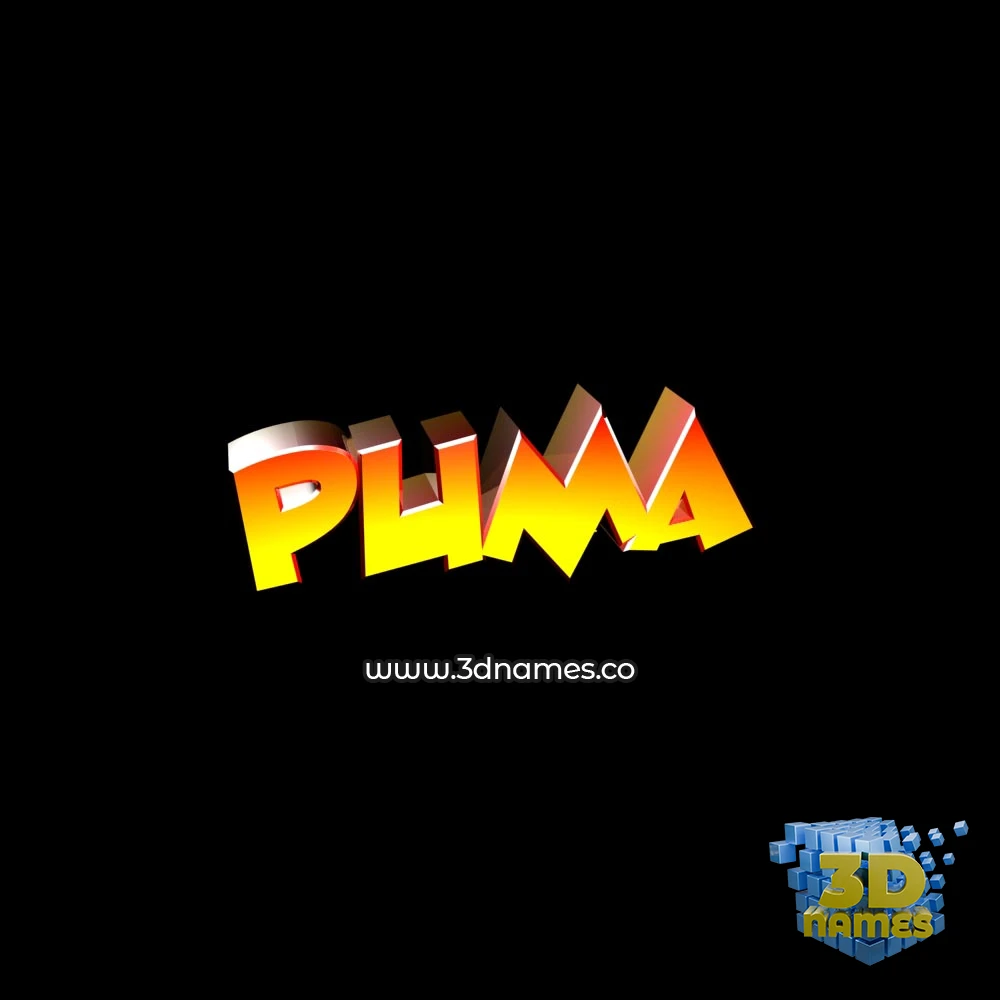 puma in Black Background style - 3D name wallpaper