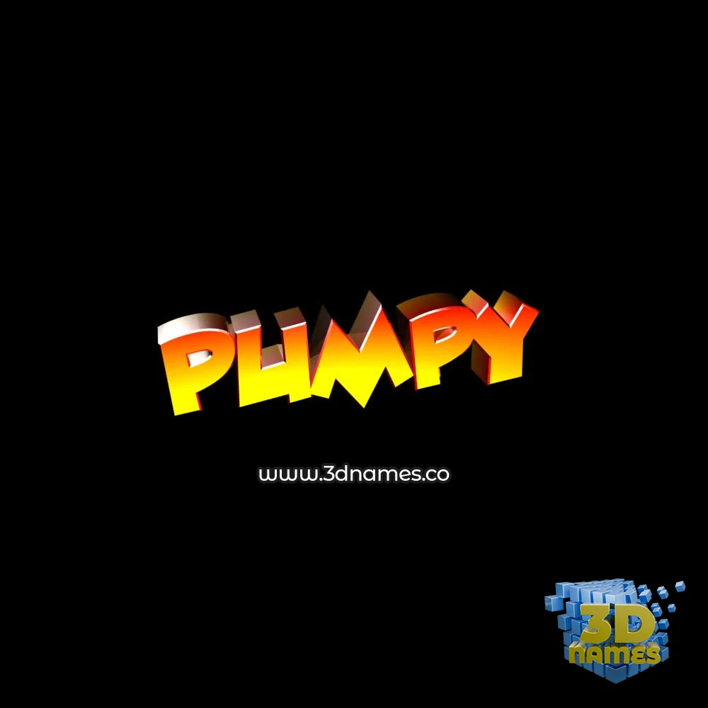 pumpy in Black Background style - 3D name wallpaper
