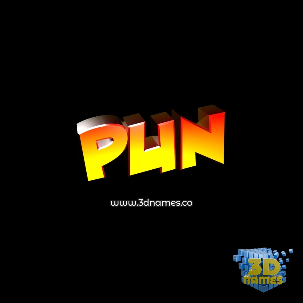 pun in Black Background style - 3D name wallpaper