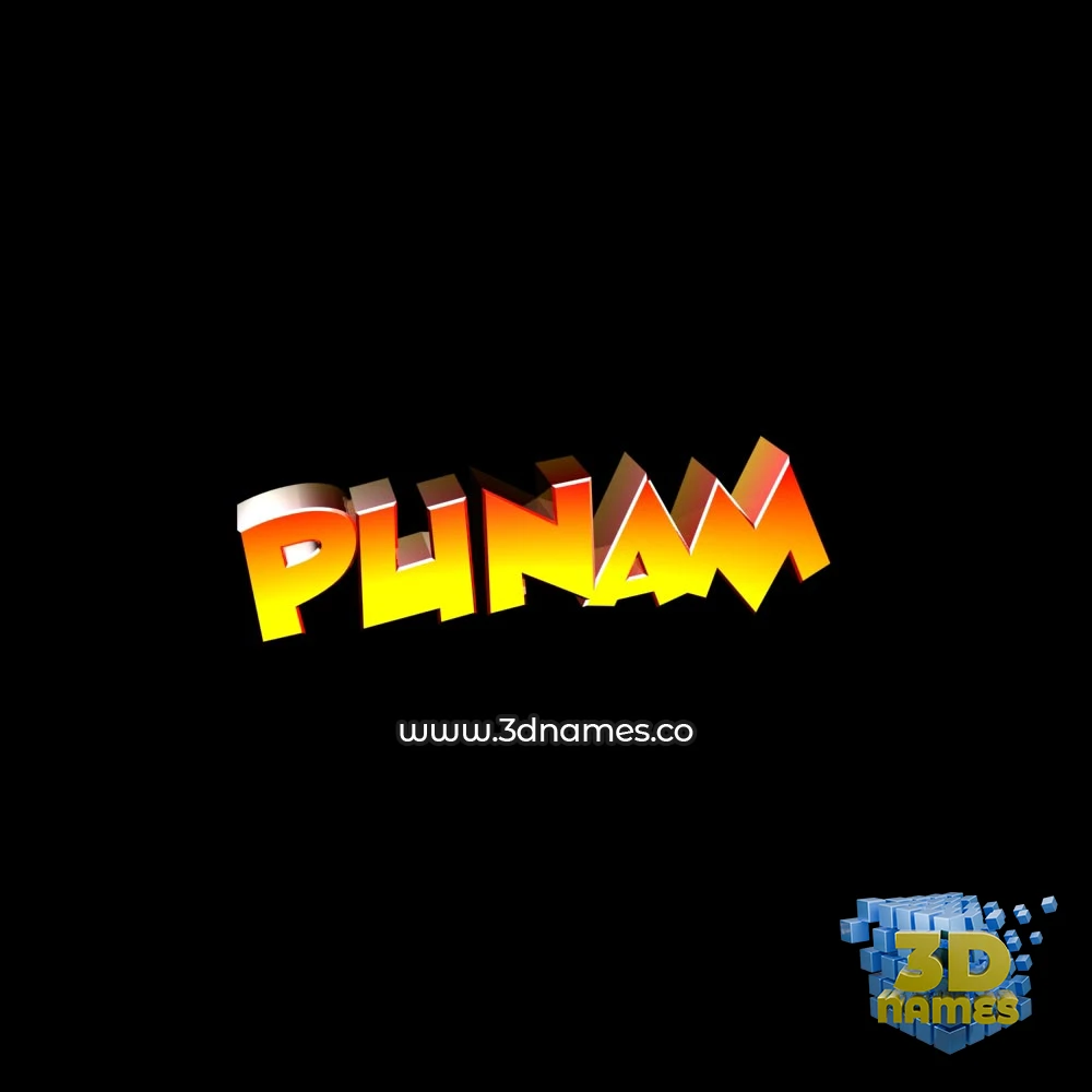 punam in Black Background style - 3D name wallpaper