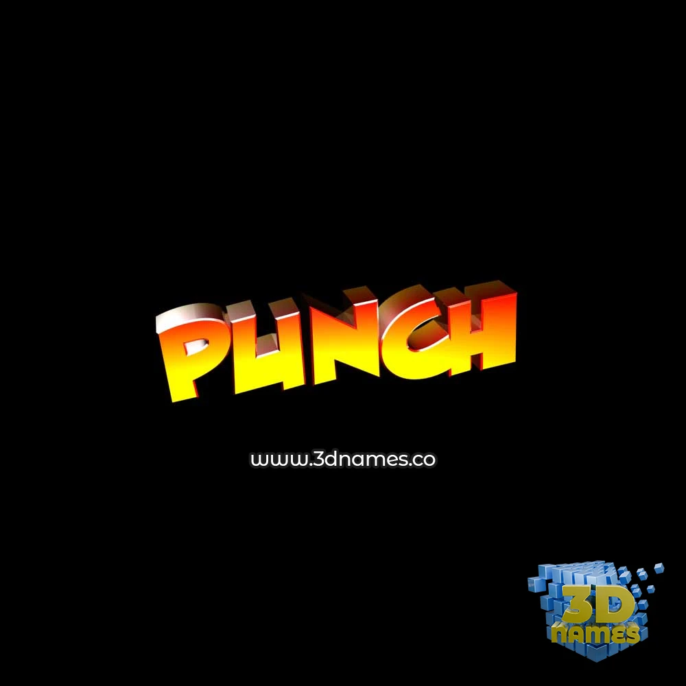 punch in Black Background style - 3D name wallpaper