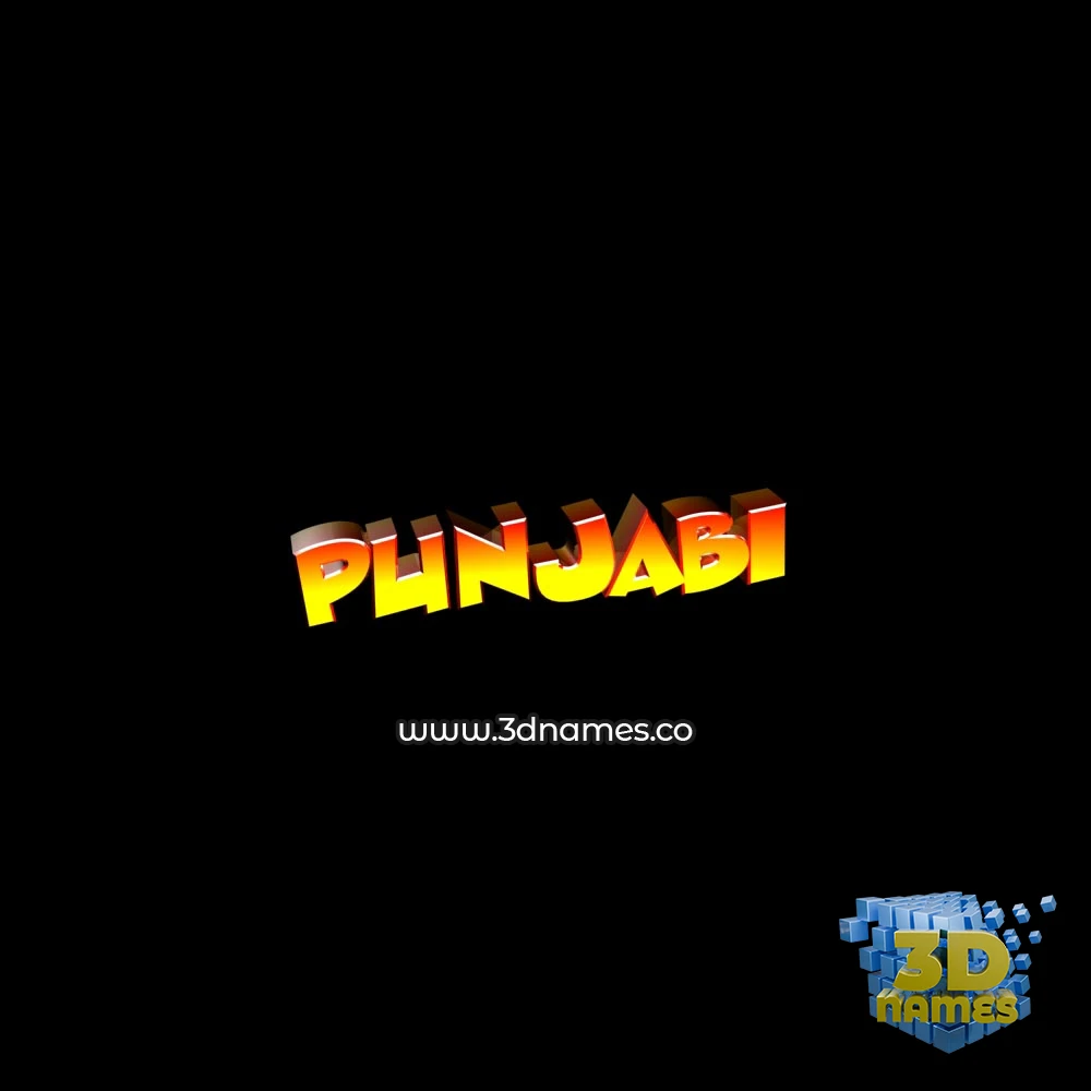 punjabi in Black Background style - 3D name wallpaper