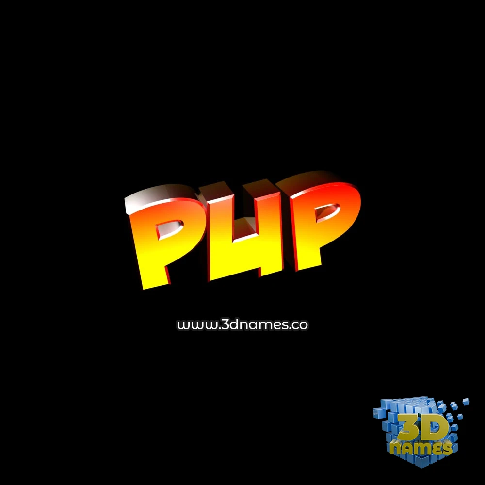 pup in Black Background style - 3D name wallpaper