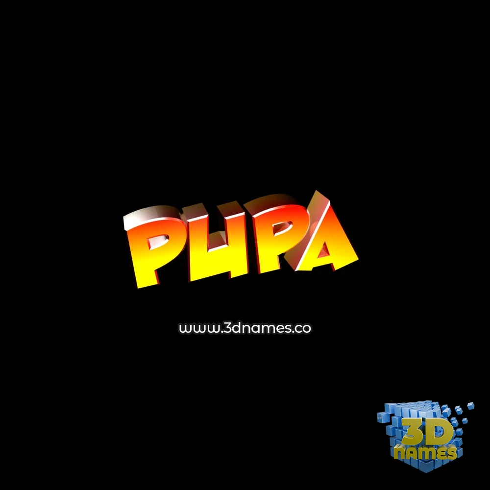 pupa in Black Background style - 3D name wallpaper