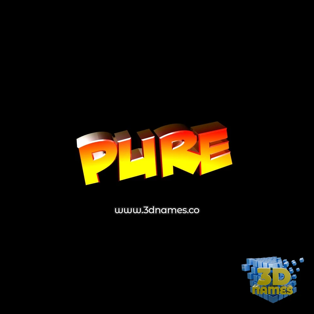 pure in Black Background style - 3D name wallpaper