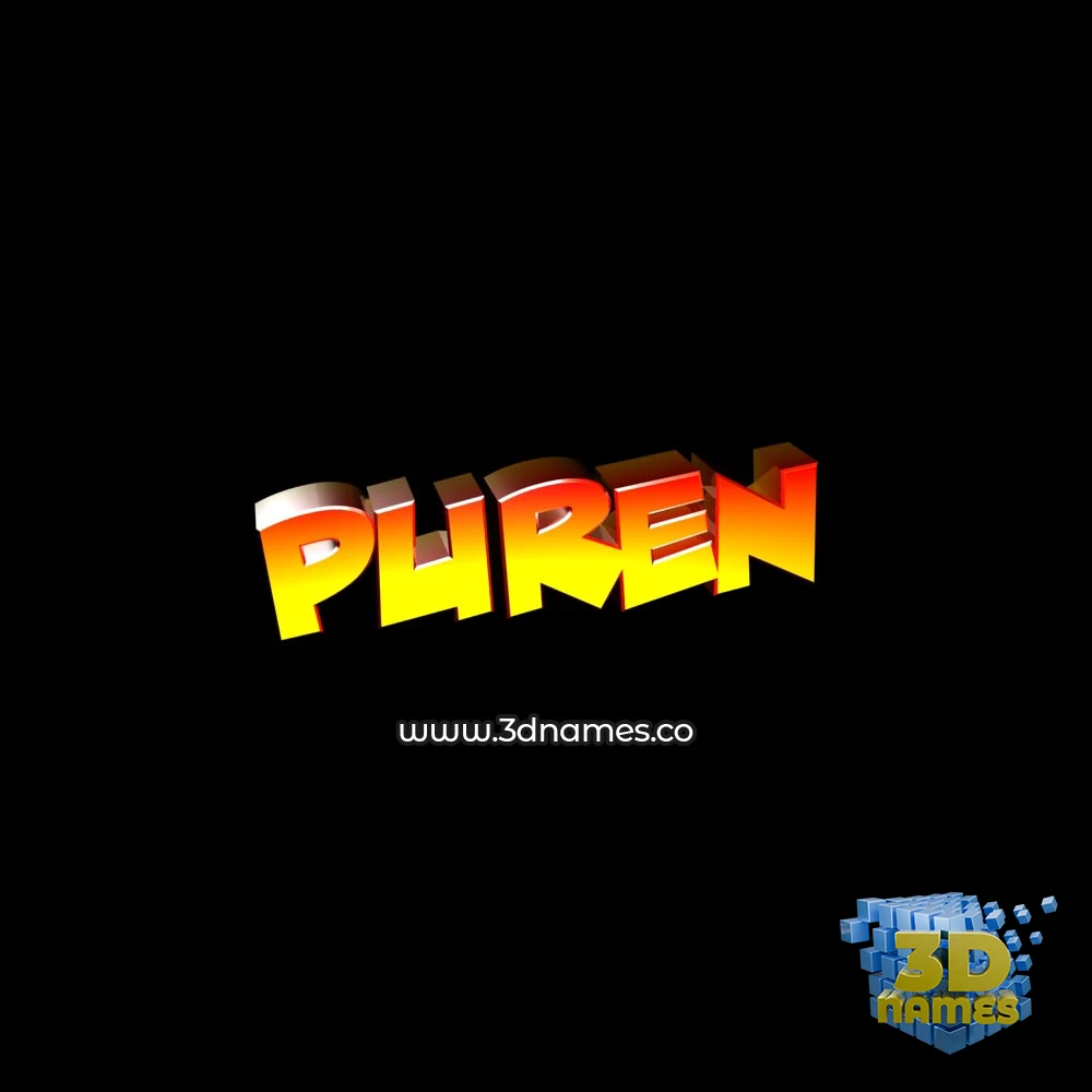 puren in Black Background style - 3D name wallpaper