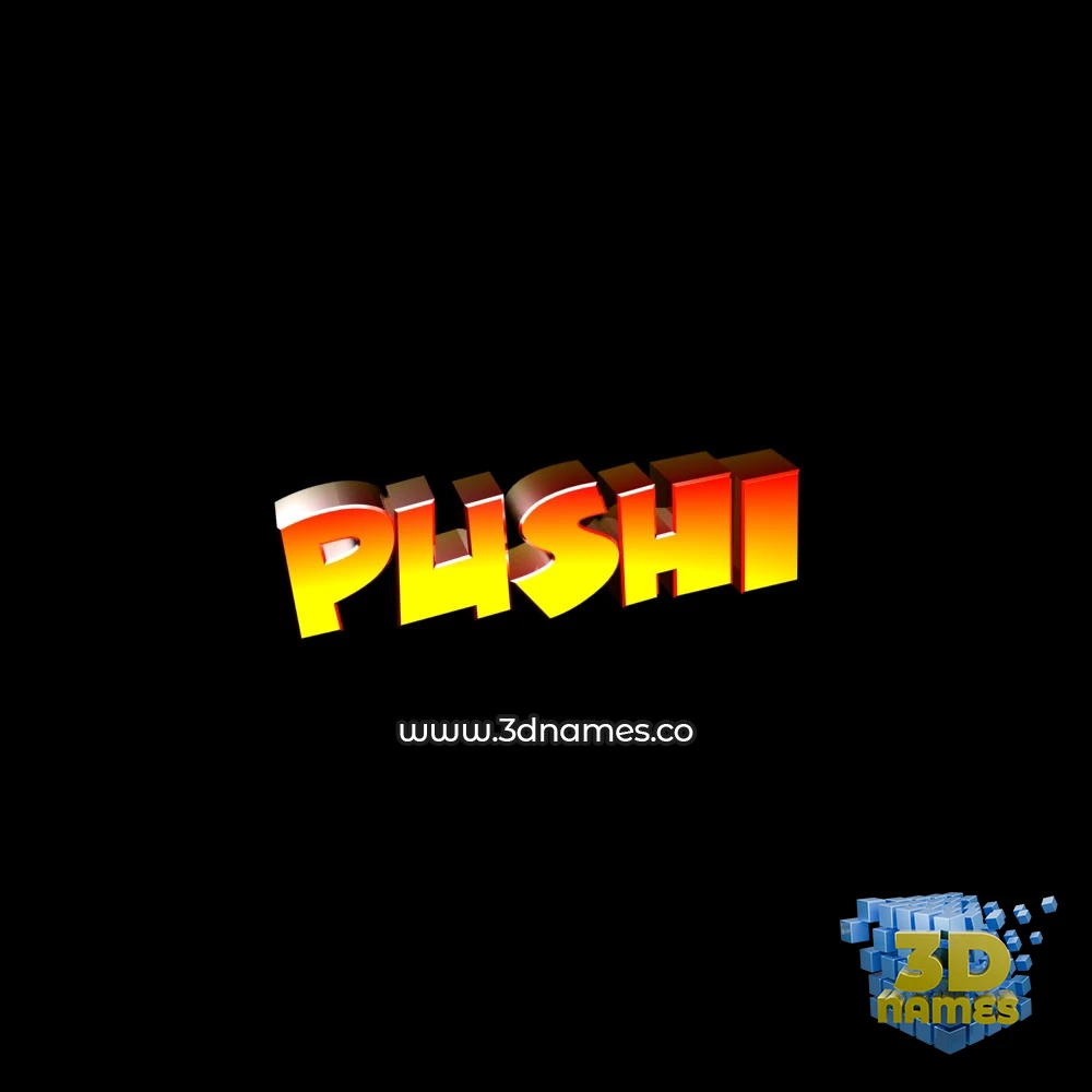 pushi in Black Background style - 3D name wallpaper