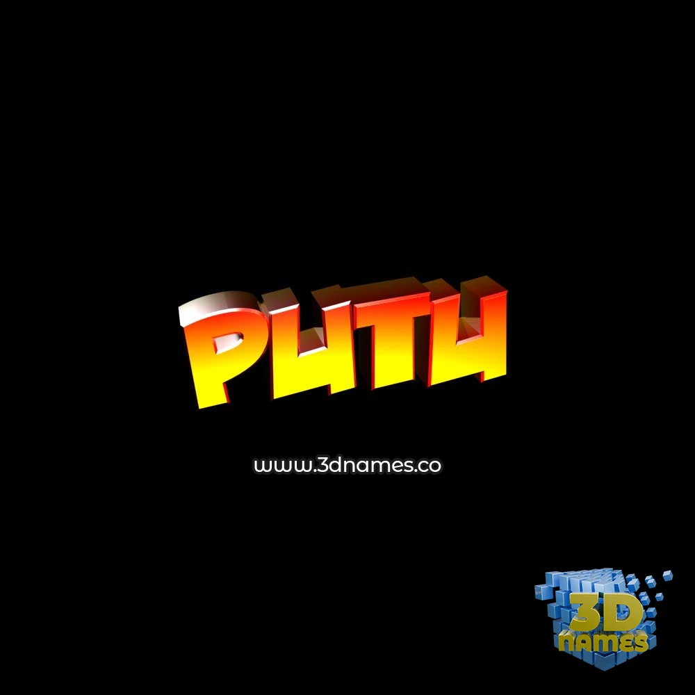 putu in Black Background style - 3D name wallpaper