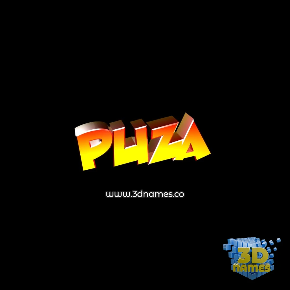 puza in Black Background style - 3D name wallpaper