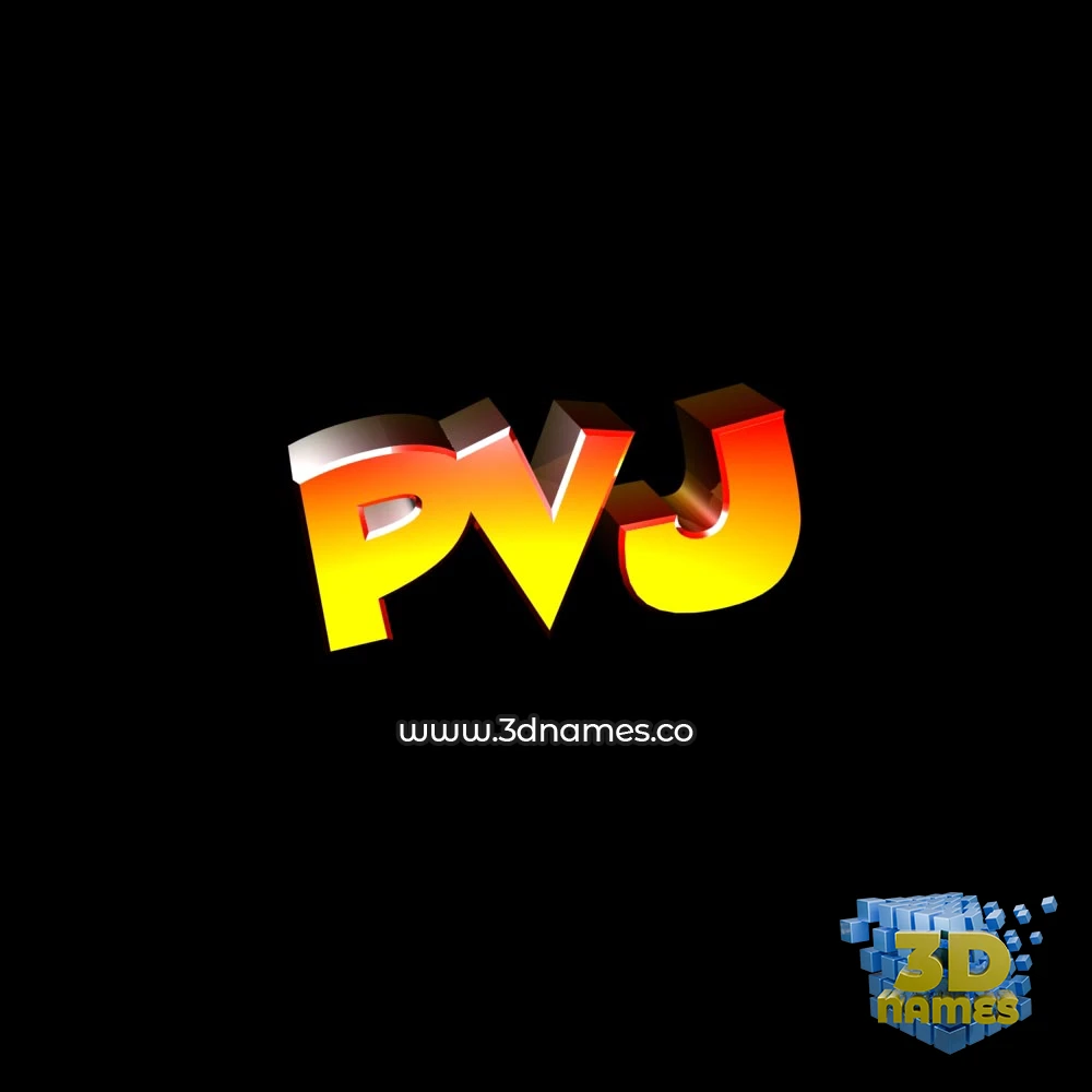 pvj in Black Background style - 3D name wallpaper