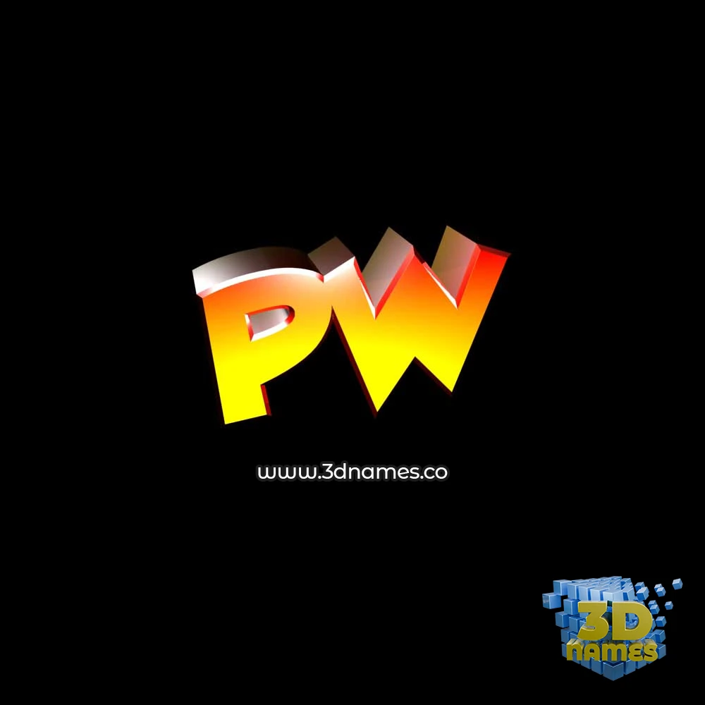 pw in Black Background style - 3D name wallpaper