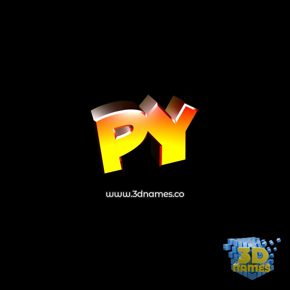 py in Black Background style - 3D name wallpaper