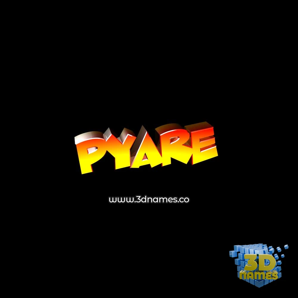 pyare in Black Background style - 3D name wallpaper