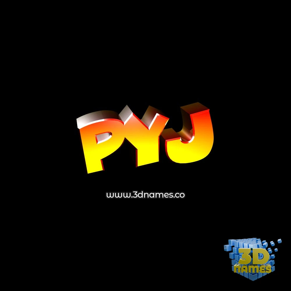 pyj in Black Background style - 3D name wallpaper