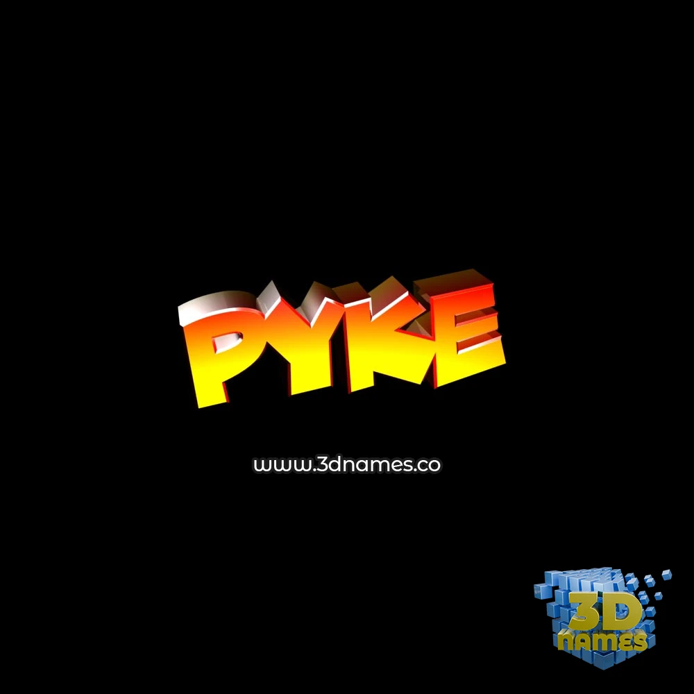 pyke in Black Background style - 3D name wallpaper