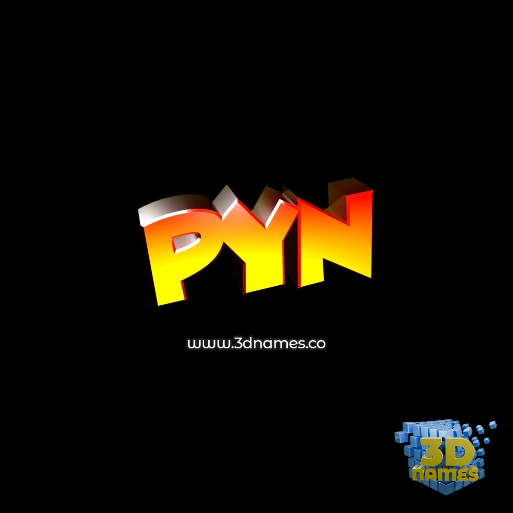 pyn in Black Background style - 3D name wallpaper