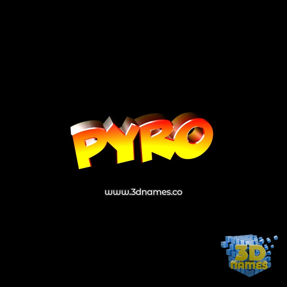 pyro in Black Background style - 3D name wallpaper