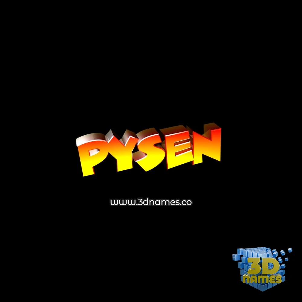 pysen in Black Background style - 3D name wallpaper