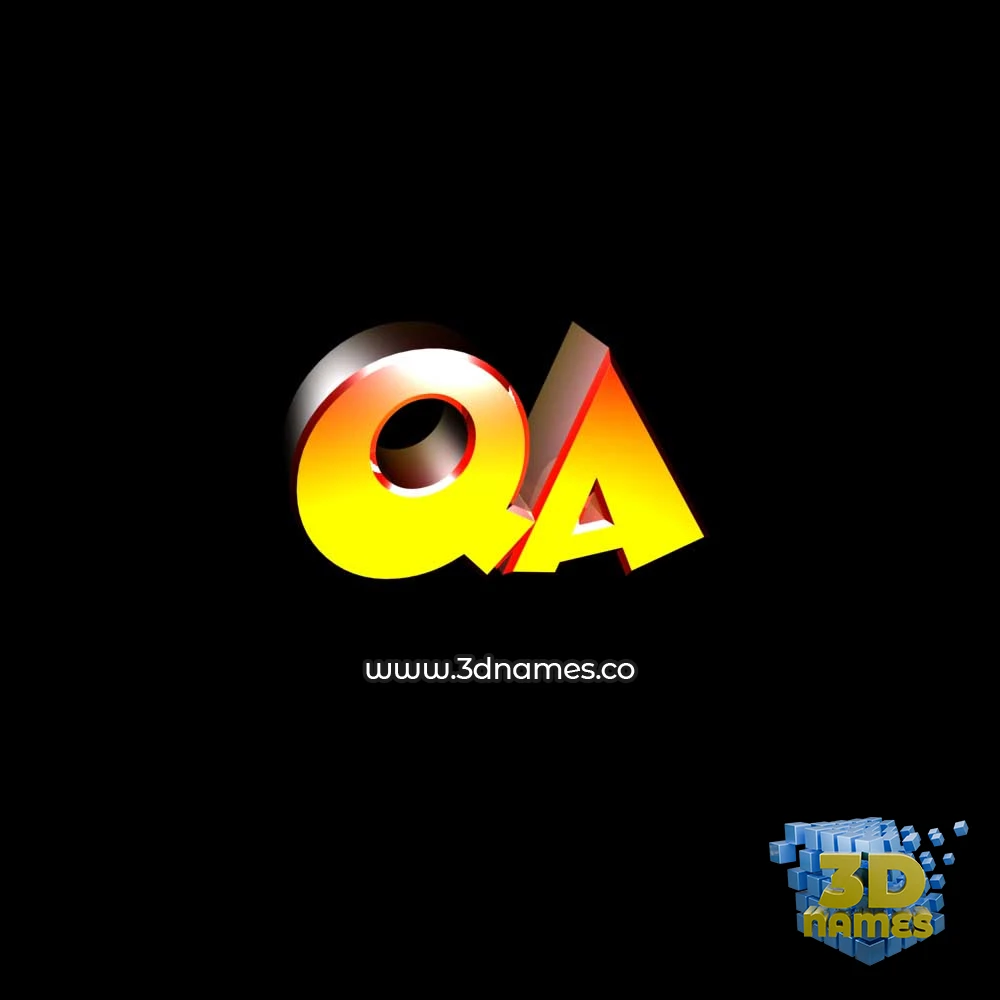 qa in Black Background style - 3D name wallpaper