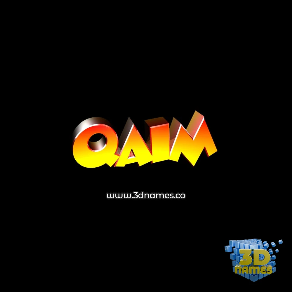 qaim in Black Background style - 3D name wallpaper
