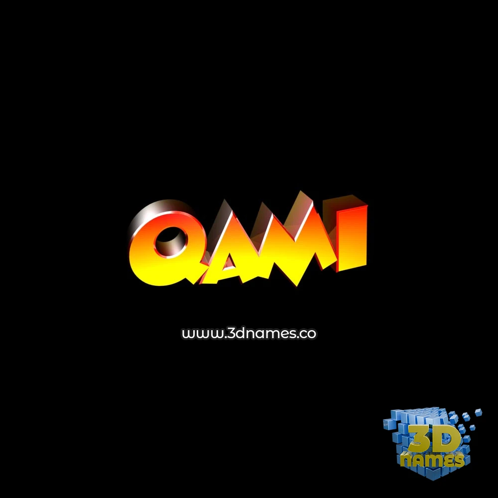 qami in Black Background style - 3D name wallpaper