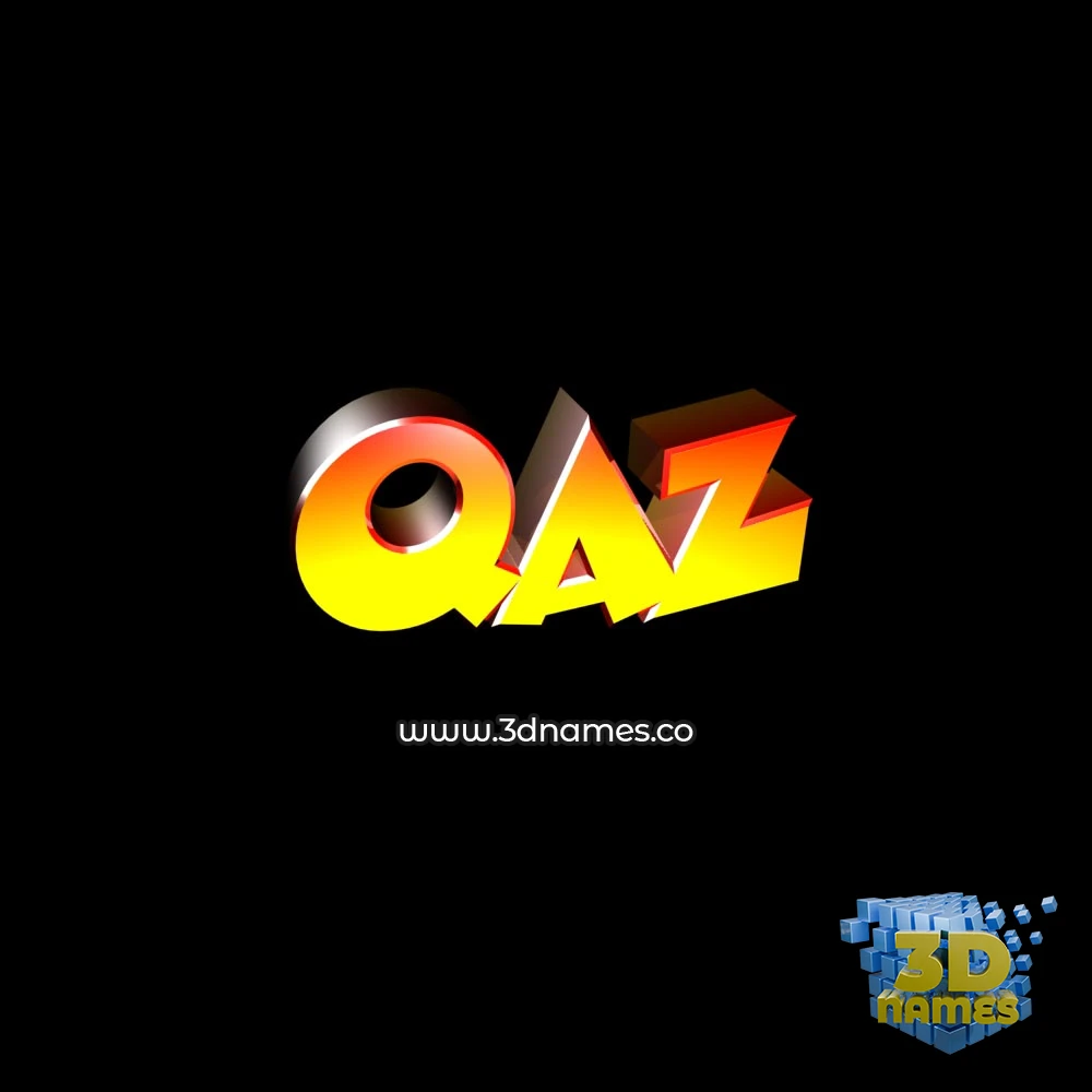 qaz in Black Background style - 3D name wallpaper