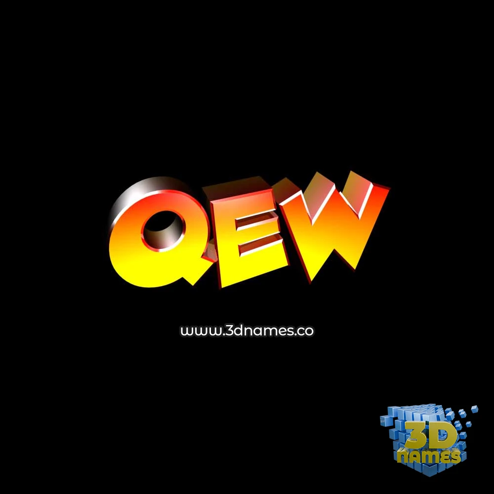 qew in Black Background style - 3D name wallpaper