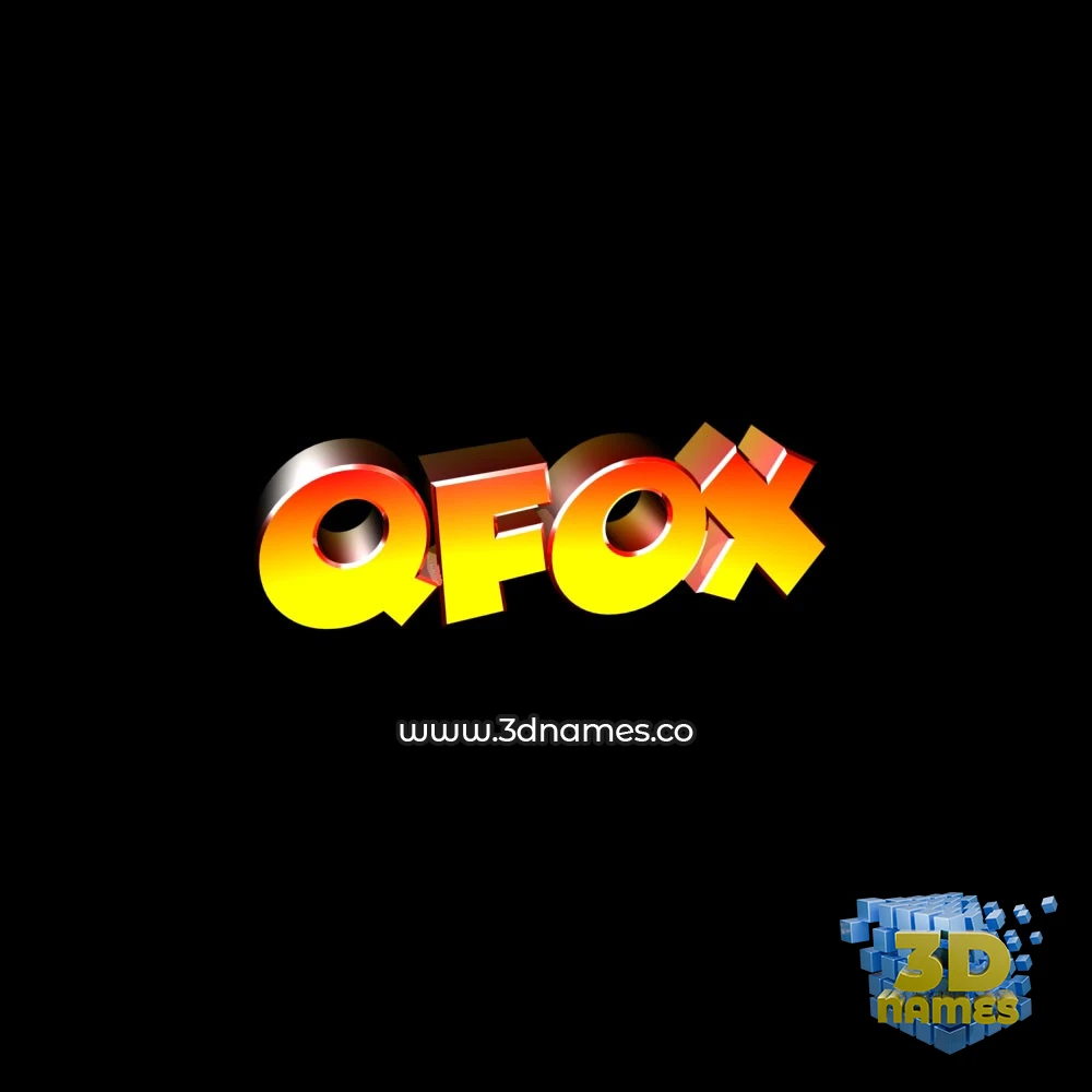 qfox in Black Background style - 3D name wallpaper