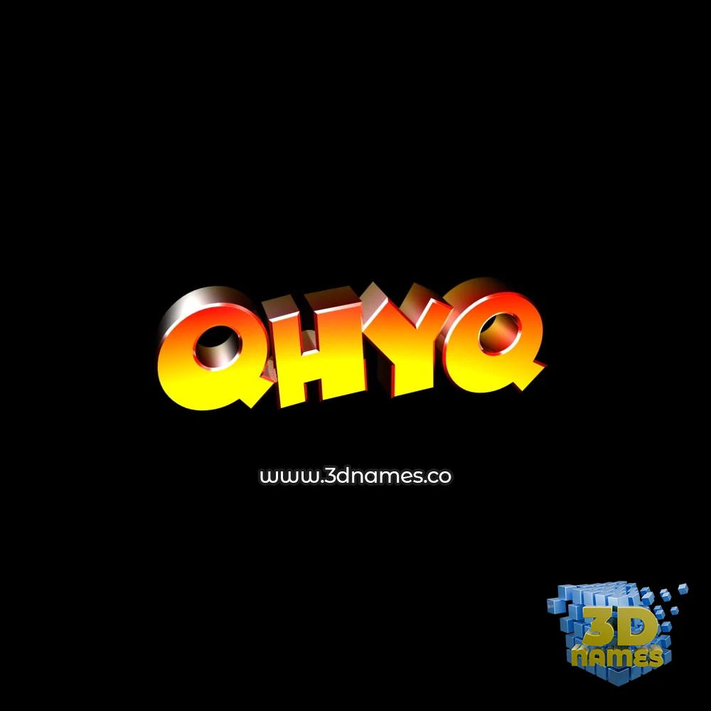 qhyq in Black Background style - 3D name wallpaper