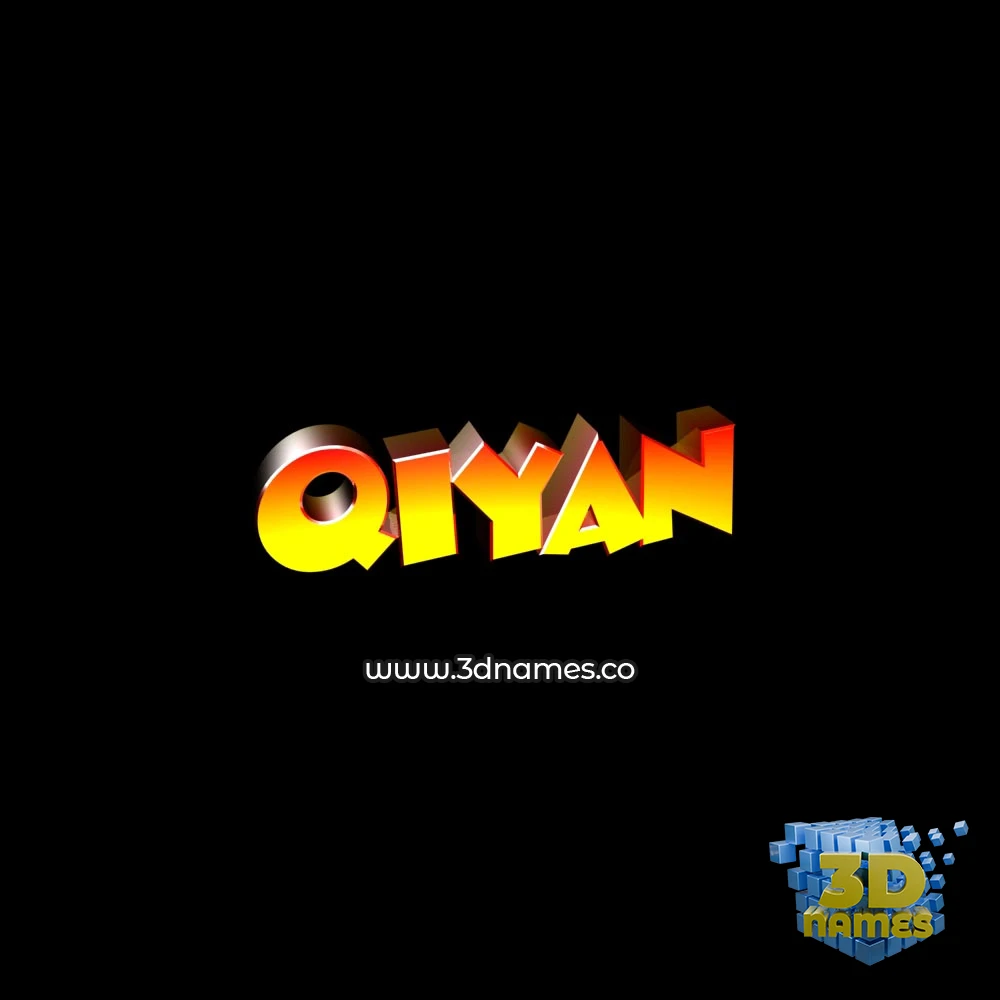 qiyan in Black Background style - 3D name wallpaper