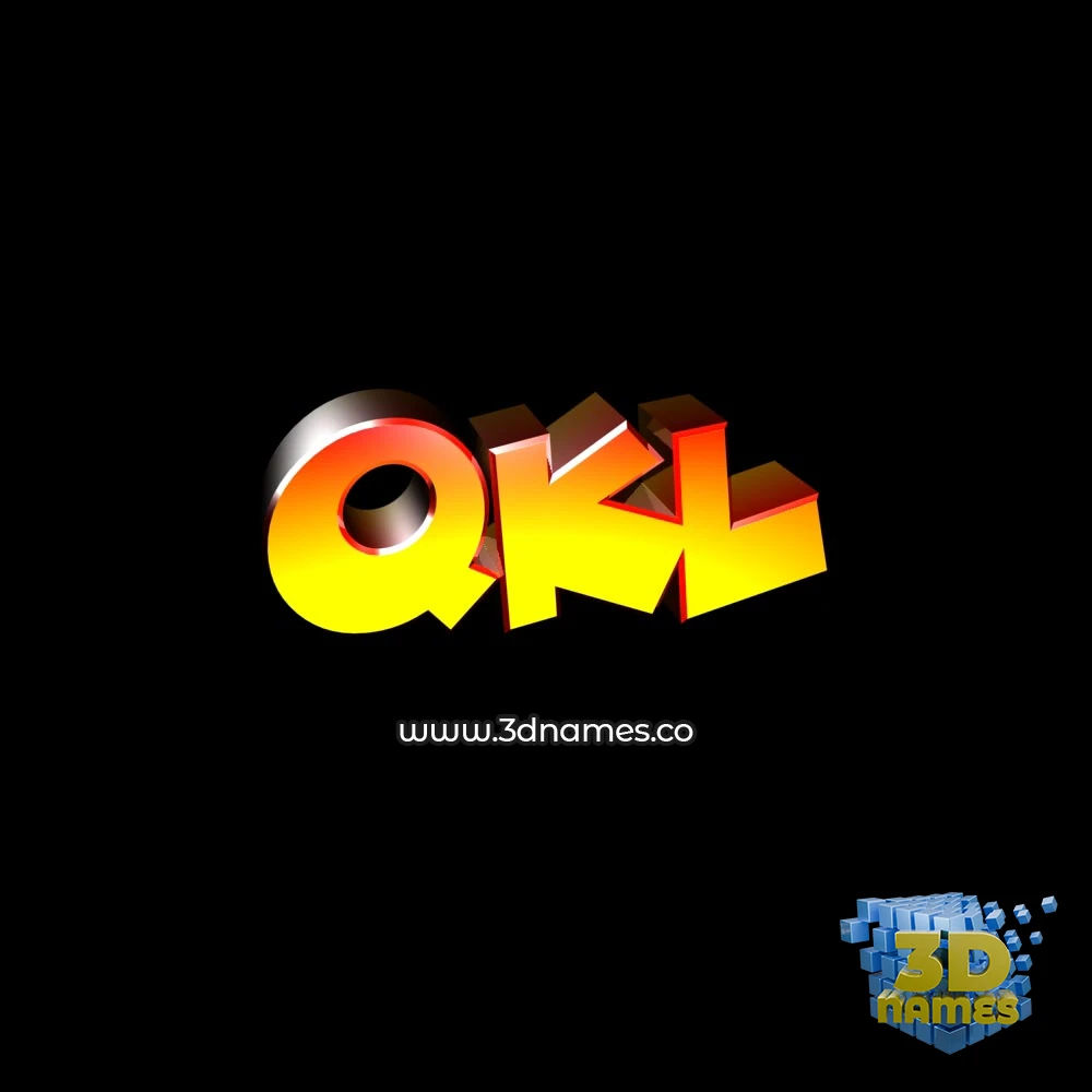 qkl in Black Background style - 3D name wallpaper