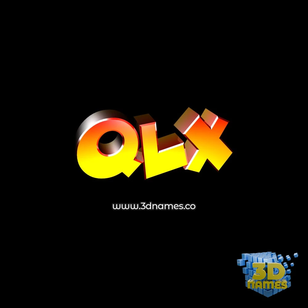 qlx in Black Background style - 3D name wallpaper