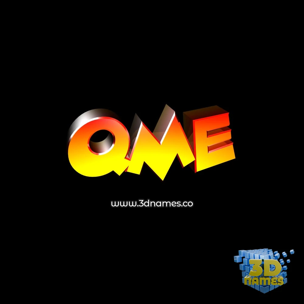 qme in Black Background style - 3D name wallpaper